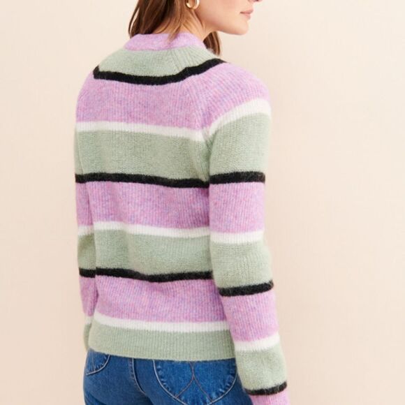 Urban Outfitters Mohair wool blend striped pullover size m pastel colors - Picture 7 of 9